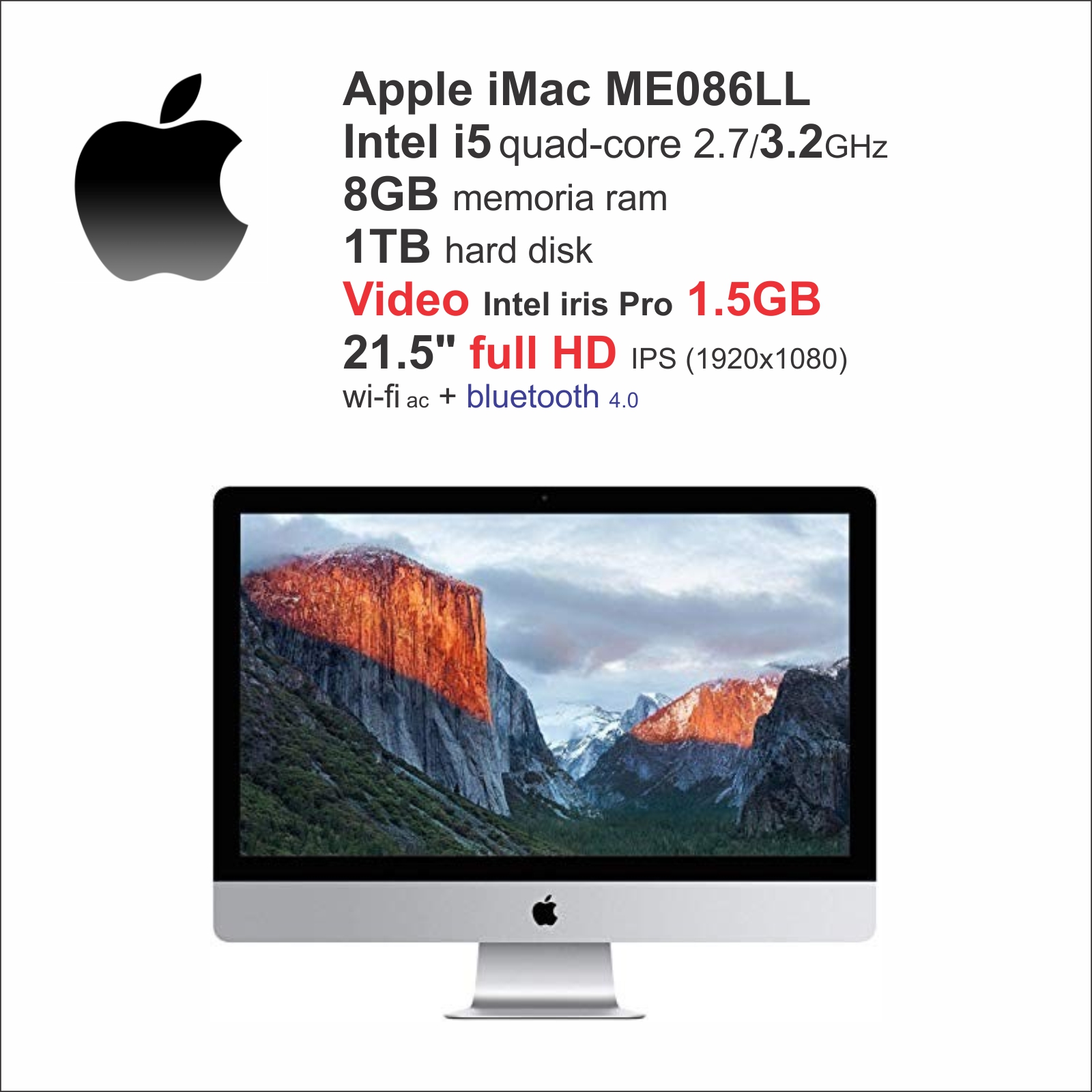 Imac 2013 I5 8gb Memoria 1tb Hd 22 Swap